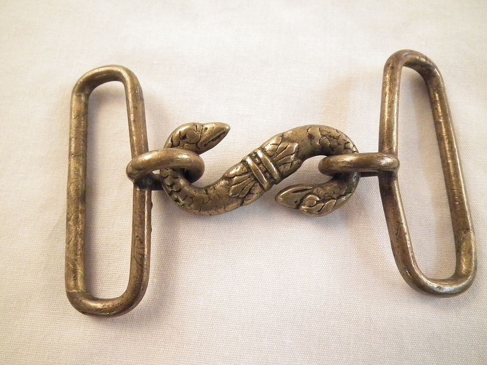 Appraisal: RARE CONFEDERATE SNAKE BELT BUCKLE Rare brass Confederate snake buckle