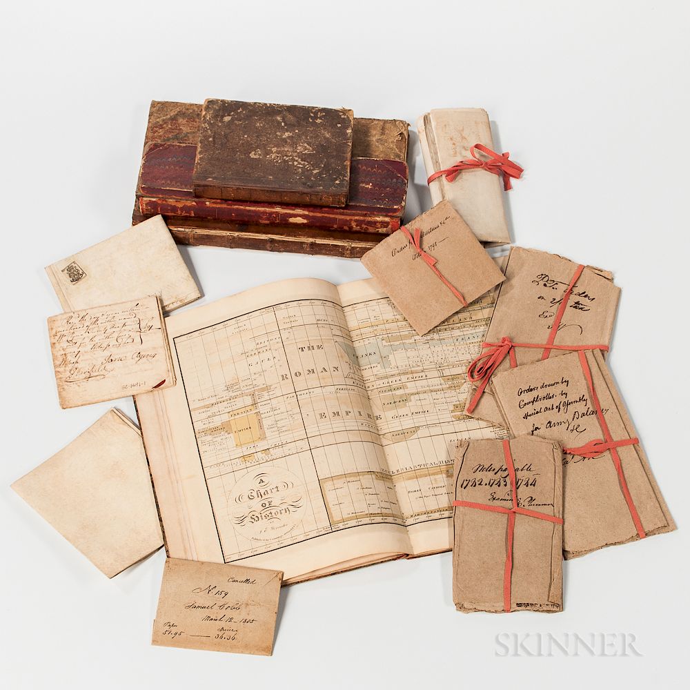 Appraisal: Atlas Three Ledgers Four Indentures and a Group of Wrappers