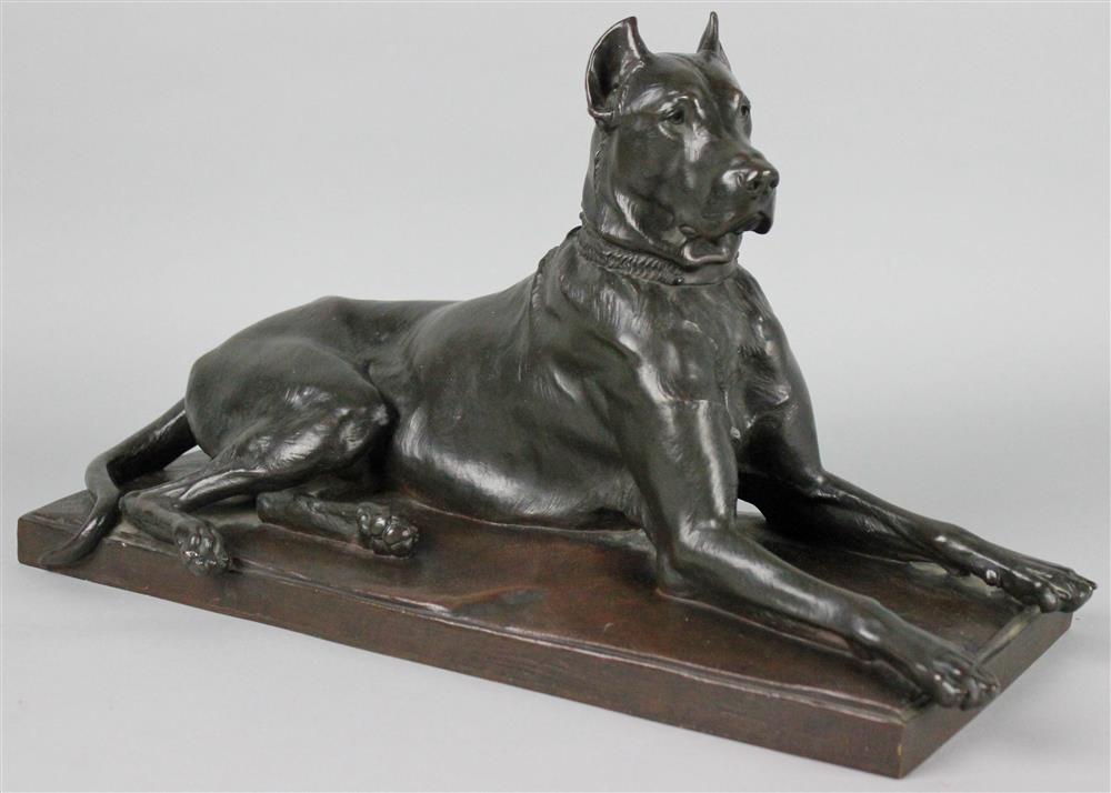 Appraisal: GEORGES GARDET FRENCH - RECUMBENT HOUND Bronze length in Impressed