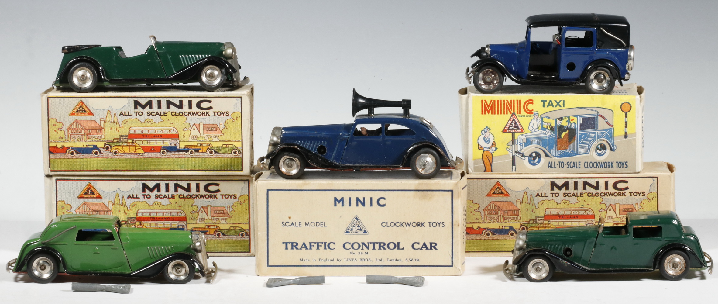 Appraisal: TRI-ANG MINIC CARS IN BOXES Collection of British Made Tri-ang