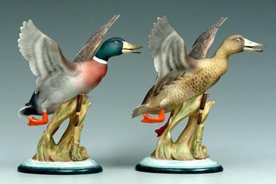 Appraisal: Pair Boehm bird figurines mallard ducks black printed Boehm mark