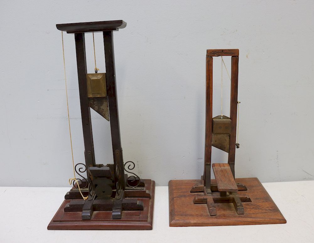 Appraisal: Vintage Guillotine Cigar Cutters Designed to resemble the well-known beheading