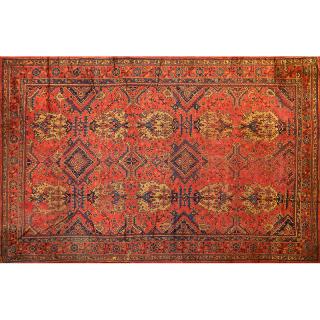 Appraisal: OUSHAK CARPET Red field with russet central medallions enclosed by