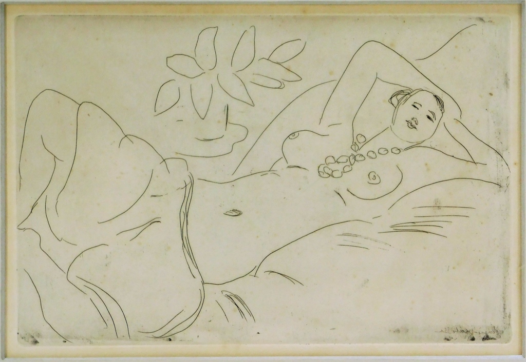 Appraisal: HENRI MATISSE ODALISQUE COUCHEE ETCHING France - Etching printed with