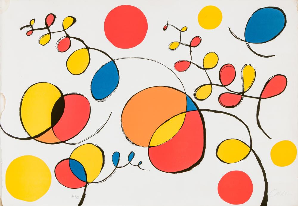 Appraisal: ALEXANDER CALDER American - Circles and Spirals lithograph on paper