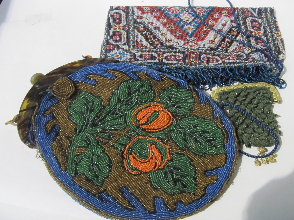 Appraisal: Lot comprising three beaded cocktail purses