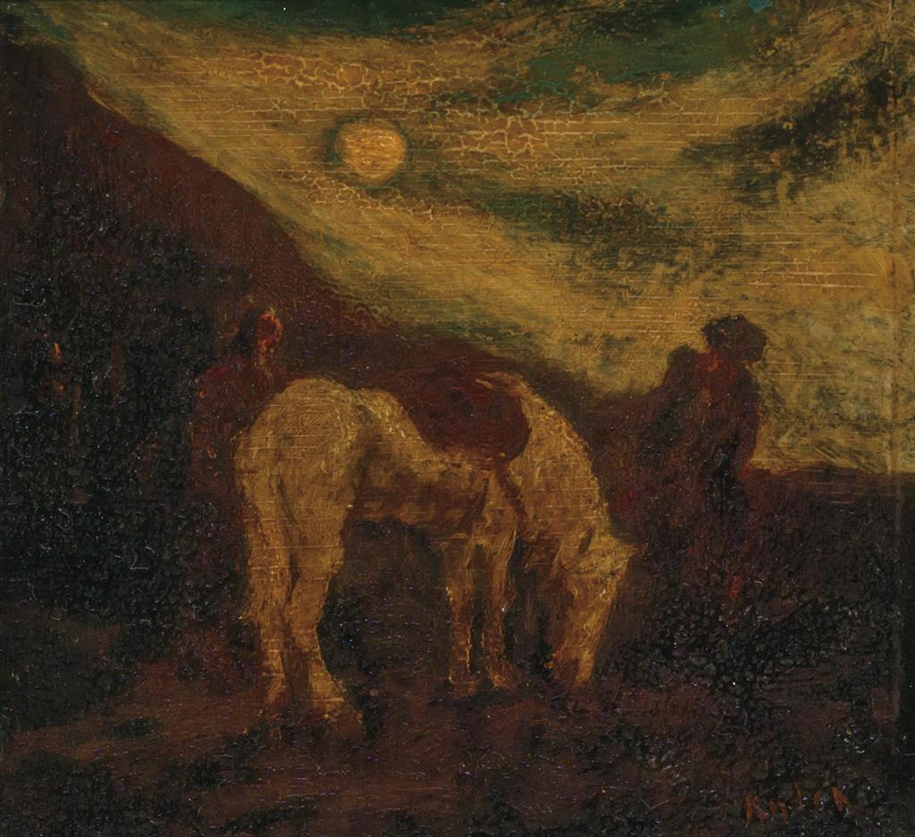 Appraisal: ALBERT PINKHAM RYDER Attributed American - Journeys End oil on