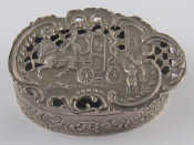 Appraisal: An Edwardian silver oval pot pourri box the lid pierced