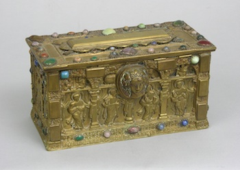 Appraisal: A Cast Bronze Dresser Casket A cast bronze dresser casket