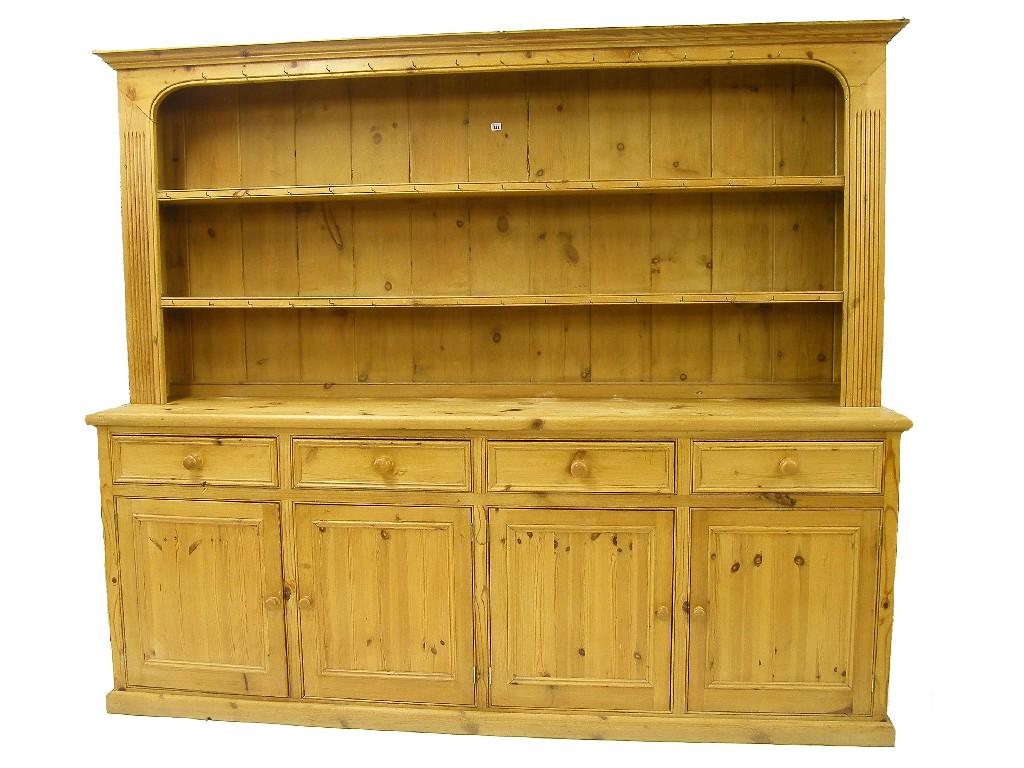 Appraisal: Good large stripped pine dresser in the Victorian style the