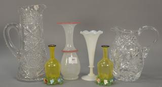 Appraisal: Six piece group of crystal to include two cut glass