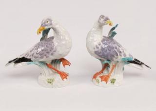 Appraisal: PAIR OF MEISSEN PORCELAIN FIGURES OF GULLS ON A CONFORMING