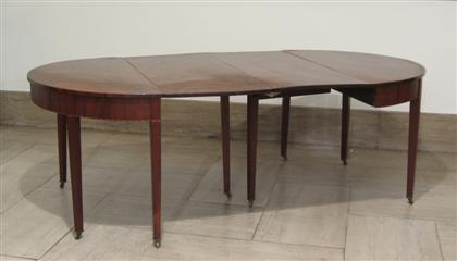 Appraisal: Federal inlaid mahogany two-part dining table mid atlantic states circa