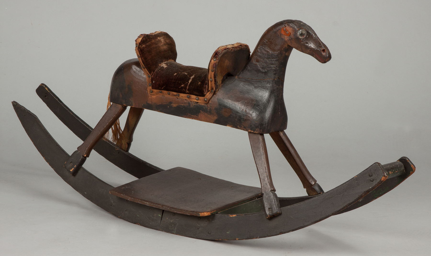 Appraisal: Carved Painted Folk Art Rocking Horse th cent Sgn B