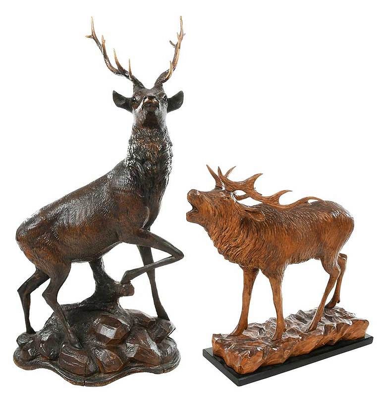 Appraisal: Two Black Forest Animal Carvings Continental late th early th