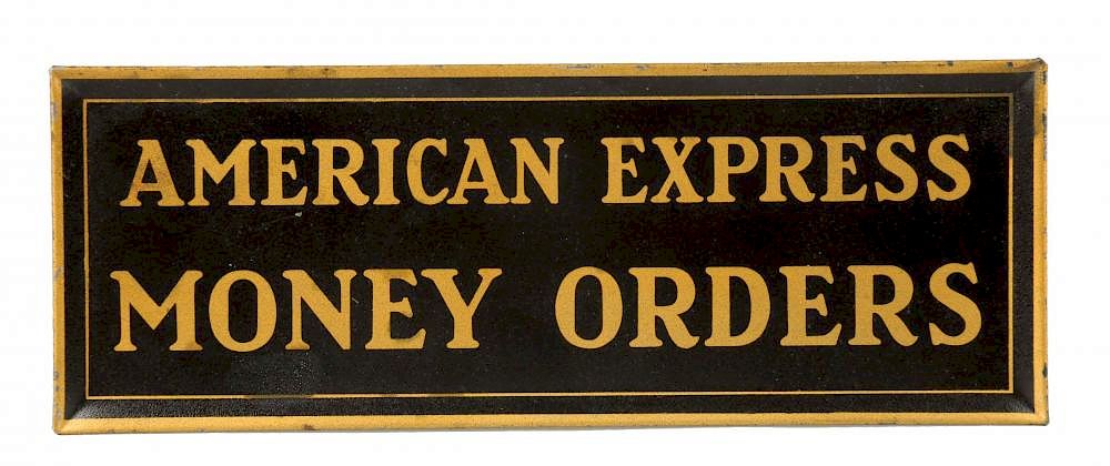 Appraisal: American Express Money Orders Tin Self-Framed Sign This small sign