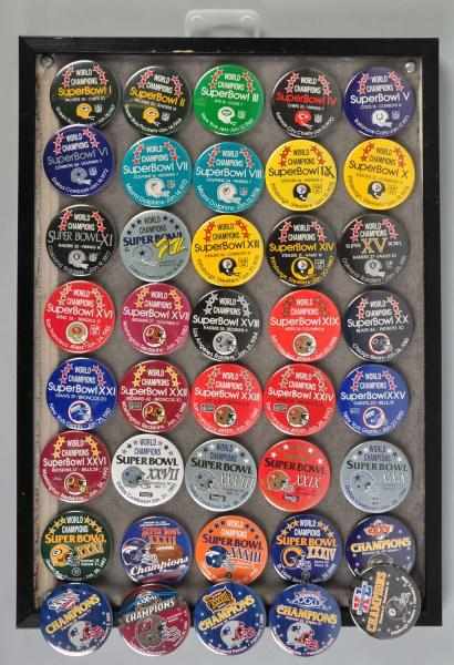 Appraisal: Lot of Tin Super Bowl Pins Description to Includes pins