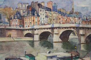 Appraisal: Signed th C Parisan Watercolor Signed th C Parisan Watercolor