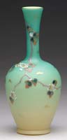 Appraisal: DECORATED SATIN GLASS VASE Beautiful decorated satin glass vase shades