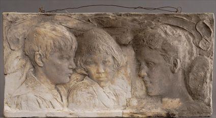 Appraisal: CHESTER BEACH - MARY CRANNIA AND HER SON Plaster portrait