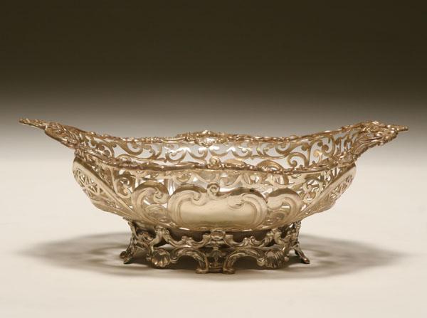 Appraisal: Late th century Gorham sterling basket reticulated scrolling design with