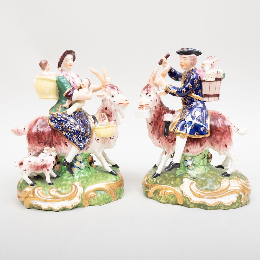 Appraisal: Pair of Derby Figures of the Welsh Tailor and His