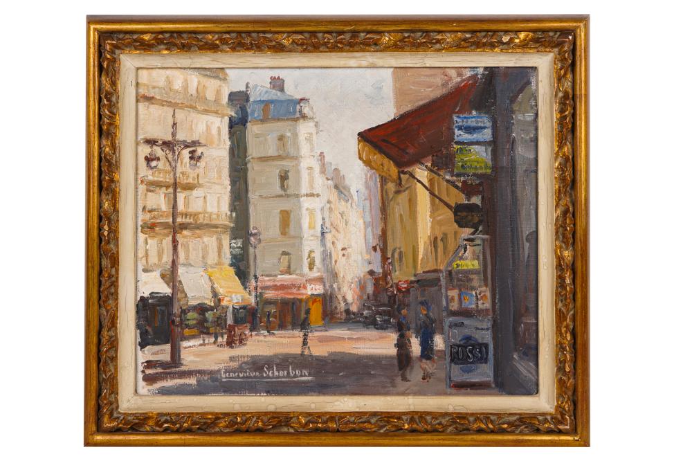 Appraisal: GENEVIEVE SCHORBON SQUARE PORT ROYAL PARIS oil on canvas signed