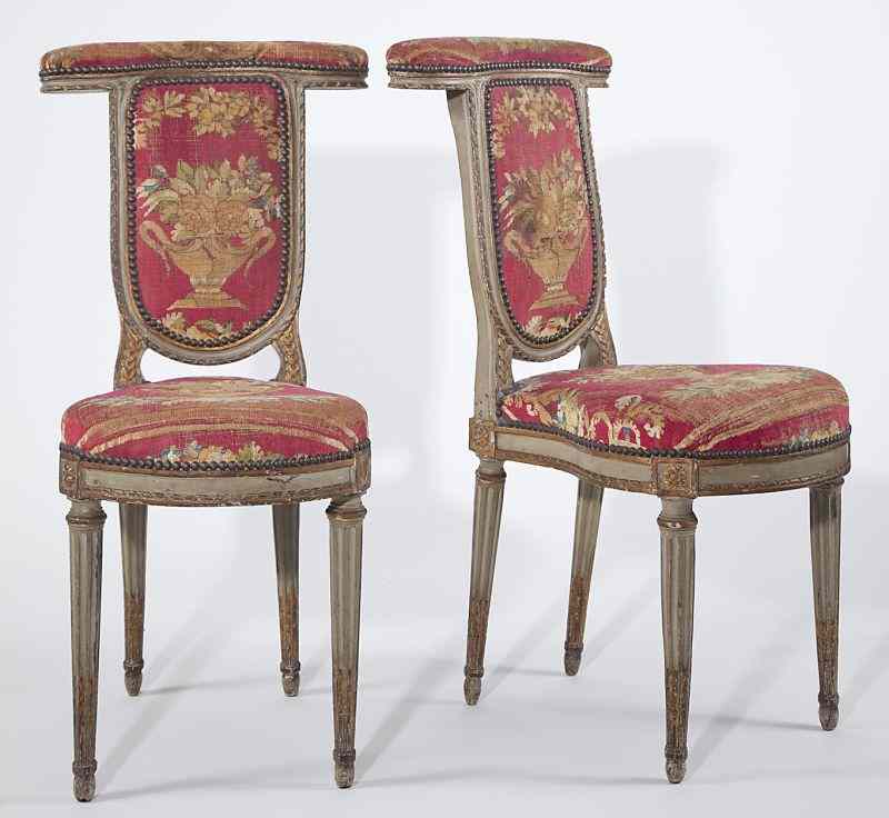 Appraisal: Pair of Louis XVI Voyeuseslate th century carved and painted