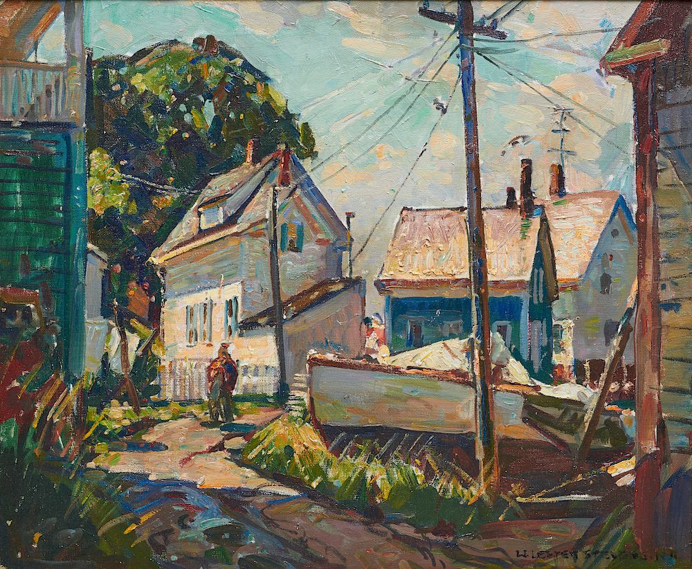 Appraisal: WILLIAM LESTER STEVENS American - Clamshell Alley Vinalhaven Maine WILLIAM