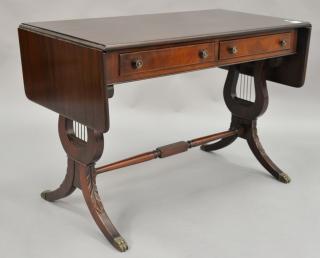 Appraisal: Charak mahogany sofa drop leaf table ht in top x