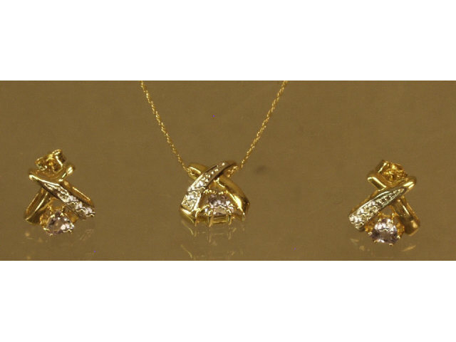 Appraisal: Wonderful ladies karat yellow gold Tanzanite and diamond ensemble set