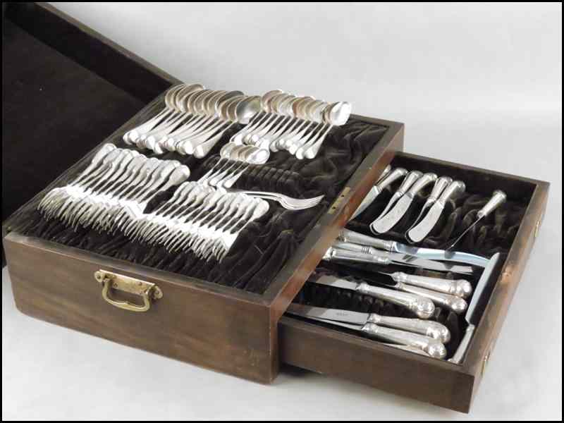 Appraisal: AN ASSEMBLED ENGLISH FLATWARE SERVICE Comprising twelve '' forks twelve