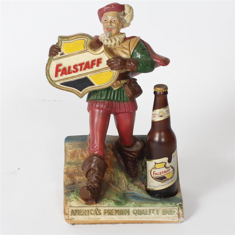 Appraisal: Falstaff Beer Countertop Figure Display with Bottle H x W