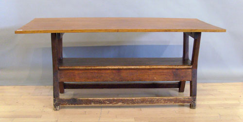 Appraisal: Pine bench table th c h w d