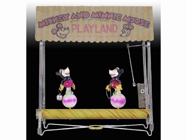 Appraisal: Walt Disney Celluloid Tin Minnie Mouse Playland Description Circa s