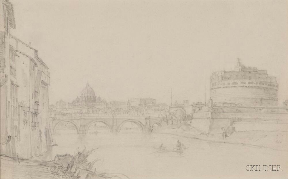 Appraisal: Continental School th Century View of the Castel Sant'Angelo from