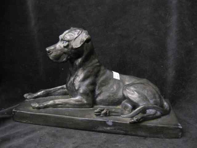 Appraisal: Victorian Basalt Figurine of a Dogsigned P Ipsen '' tall