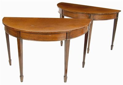 Appraisal: A pair of George III mahogany console tables each on