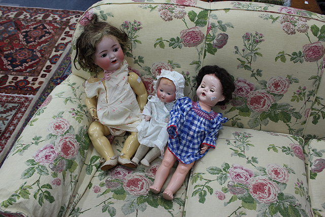 Appraisal: THREE VARIOUS TH CENTURY CHILDREN'S DOLLS to include a Cuno