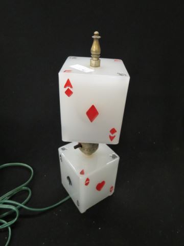 Appraisal: Deco Style Figural Dice Lamp Aces tall excellent