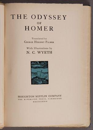 Appraisal: SIGNED HOMER THE ODYSSEY Cambridge Houghton Mifflin Quarto Illustrated with