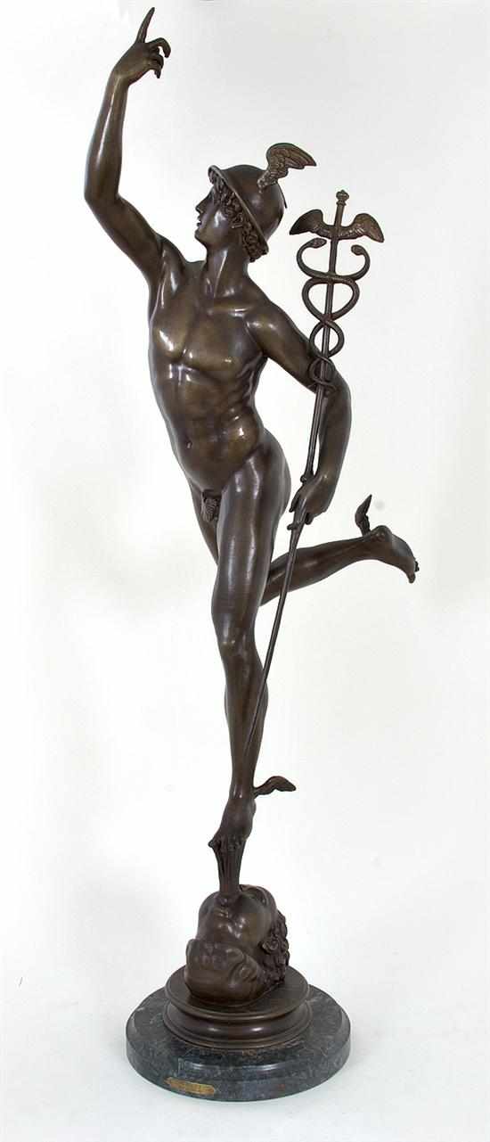 Appraisal: Bronze sculpture of Hermes after Giambologna late th th century