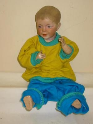 Appraisal: An S F B J bisque head character boy doll