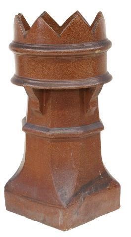 Appraisal: Architectural English terracotta chimney pot late th early th c