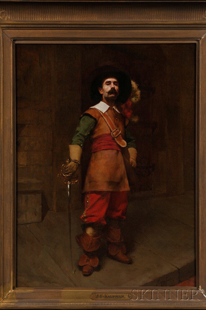 Appraisal: Jean-Francois Kaufman A Cavalier Signed JF Kaufman l r Oil