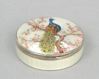 Appraisal: A Guilloche Enamel over Sterling Silver Compact A guilloche enamel