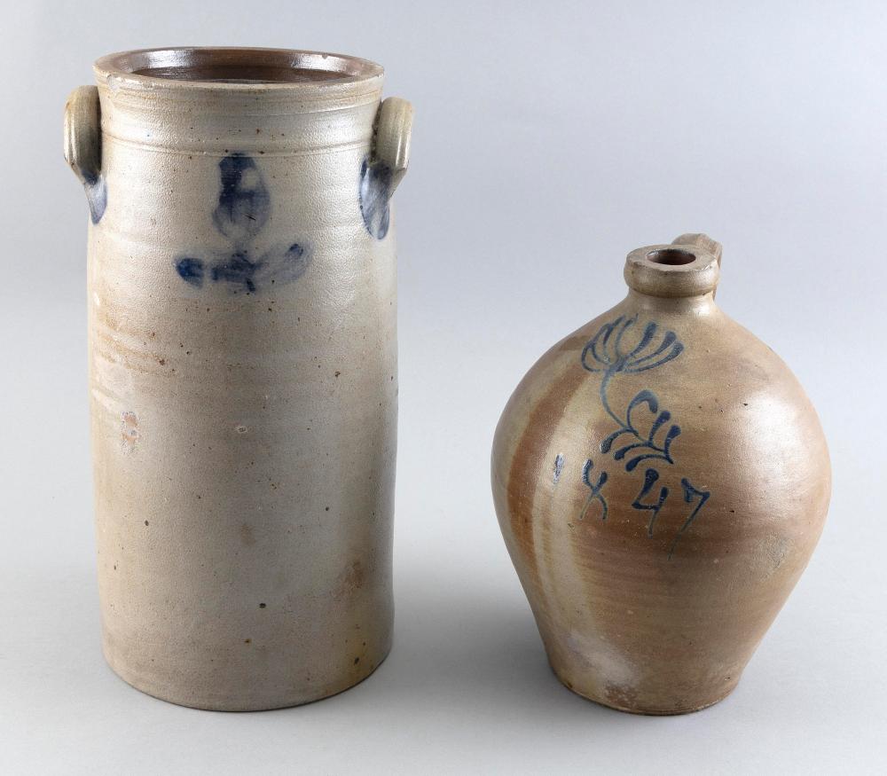 Appraisal: TWO PIECES OF STONEWARE TH CENTURY HEIGHTS AND TWO PIECES