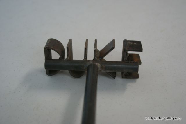 Appraisal: Branding Iron spells out DUKEHeavy thick bent iron brand with