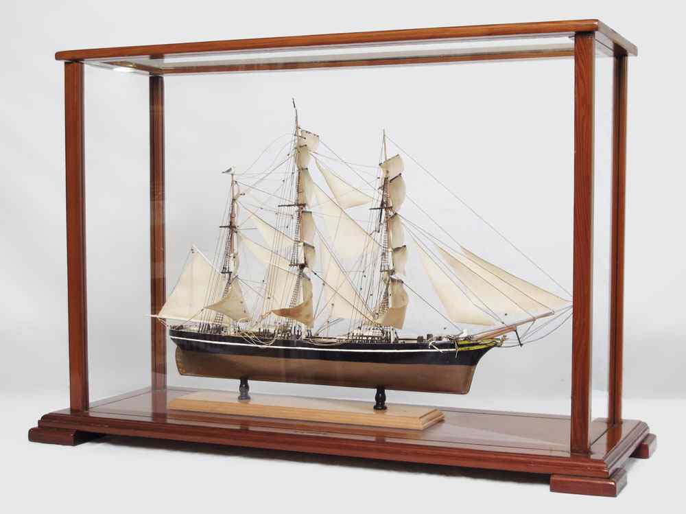 Appraisal: CLIPPER SHIP MODEL IN CASE Hand crafted clipper ship model