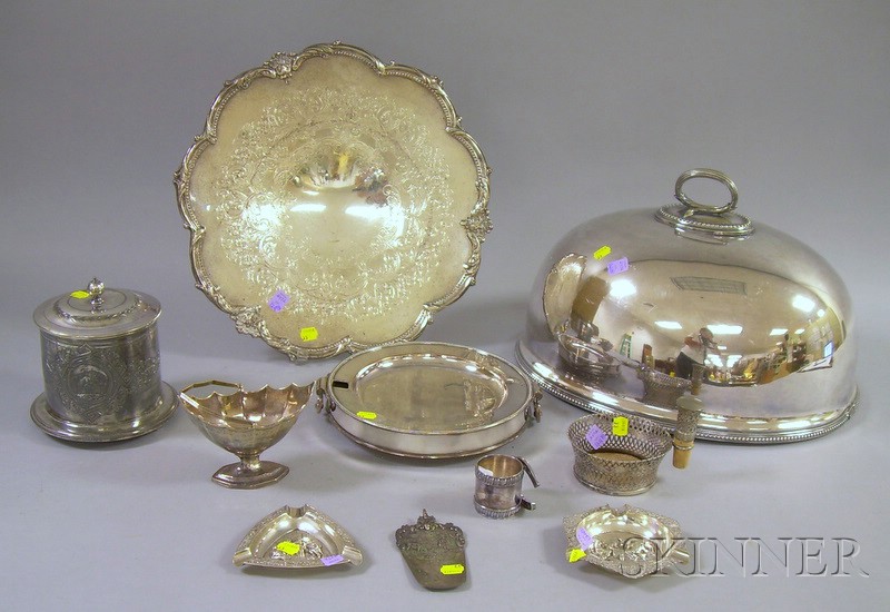 Appraisal: Collection of Silver Plated Serving Items including a meat dome